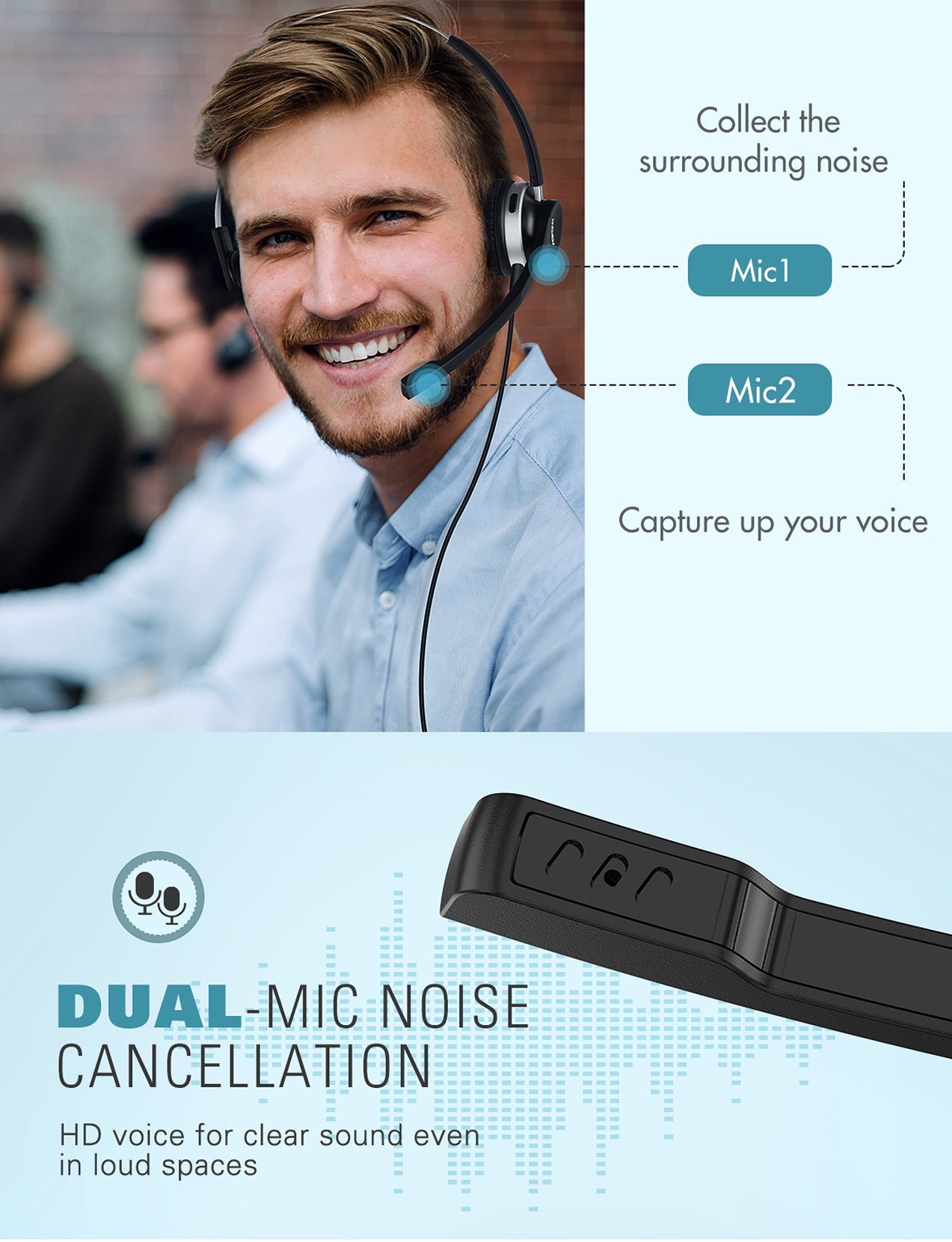 [wholesale: $21-$35 /piece] Mpow HC3 Bluetooth Headset with Charging Dock(Wired Optional)