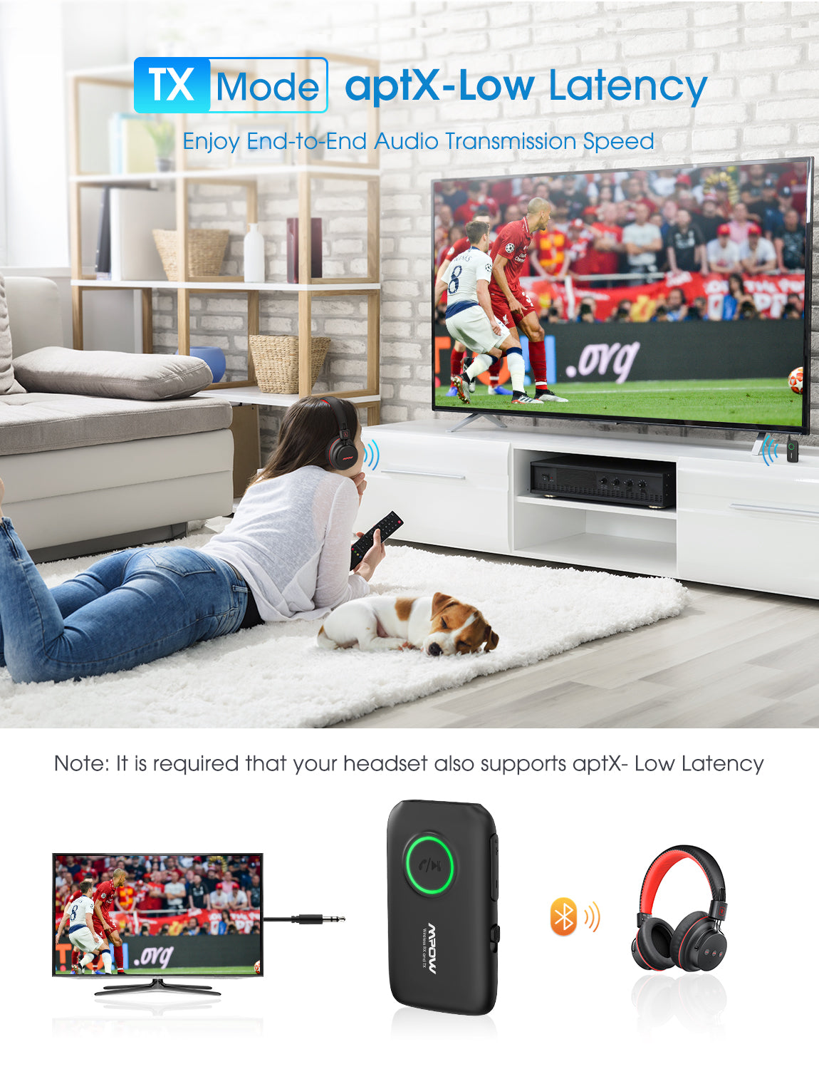 MPOW BH390B Bluetooth Transmitter & Receiver