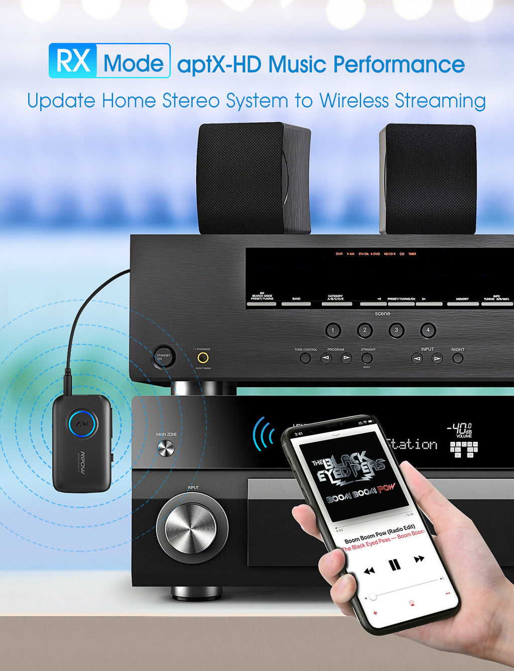 MPOW BH390B Bluetooth Transmitter & Receiver